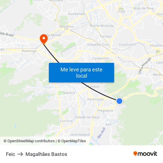 Feic to Magalhães Bastos map