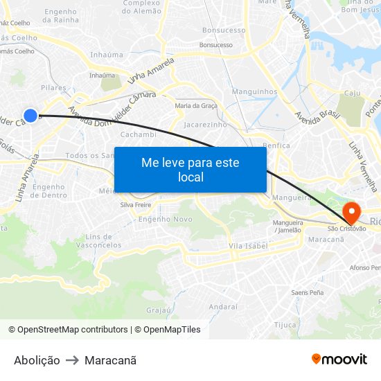 Abolição to Maracanã map