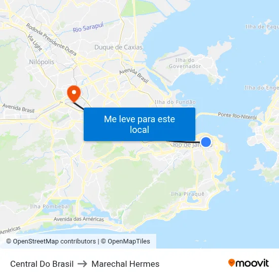 Central Do Brasil to Marechal Hermes map