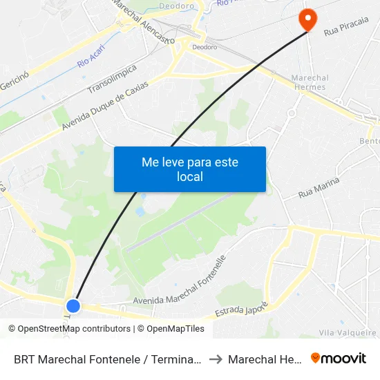BRT Marechal Fontenele / Terminal Sulacap to Marechal Hermes map