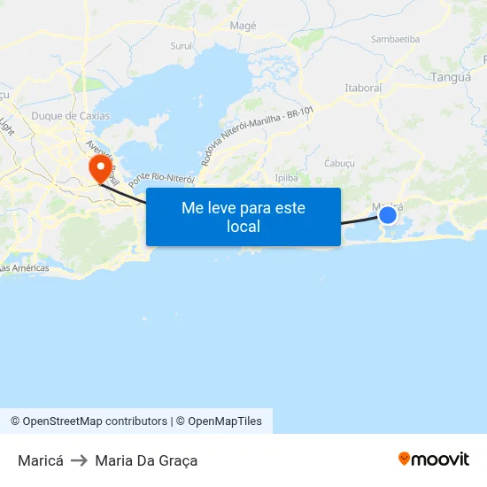 Maricá to Maria Da Graça map