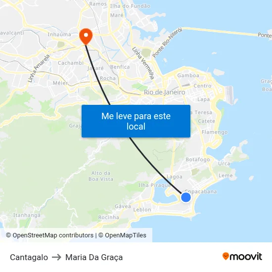 Cantagalo to Maria Da Graça map