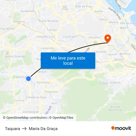Taquara to Maria Da Graça map