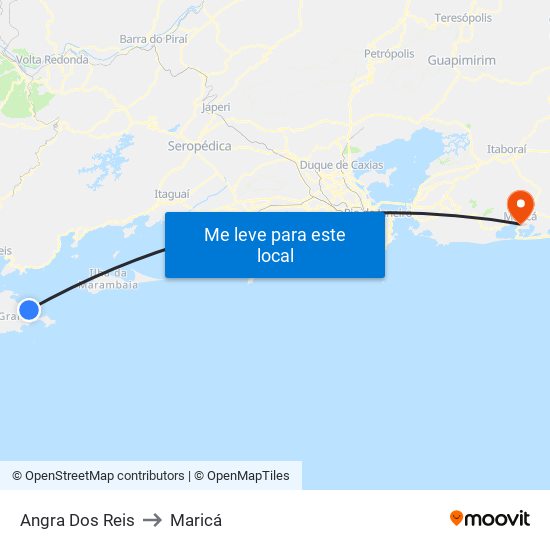 Angra Dos Reis to Maricá map
