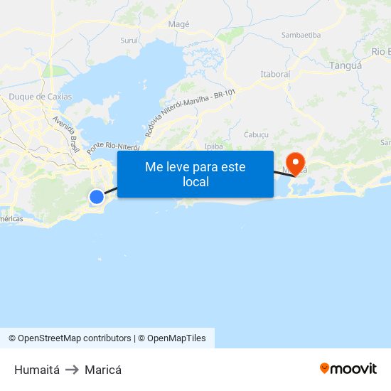 Humaitá to Maricá map