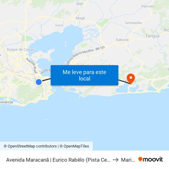 Avenida Maracanã | Eurico Rabêlo (Pista Central) to Maricá map