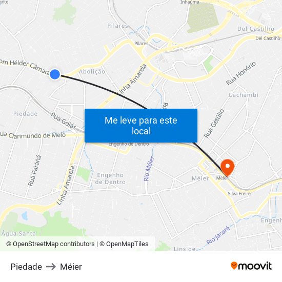 Piedade to Méier map