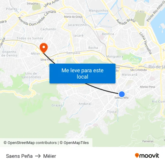 Saens Peña to Méier map