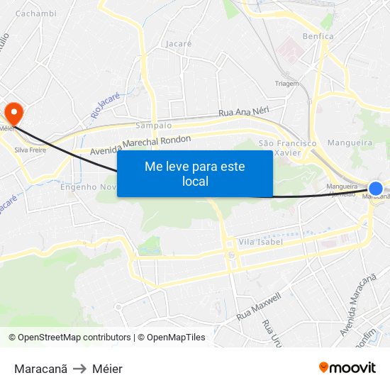 Maracanã to Méier map