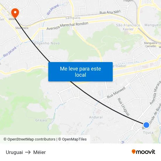 Uruguai to Méier map