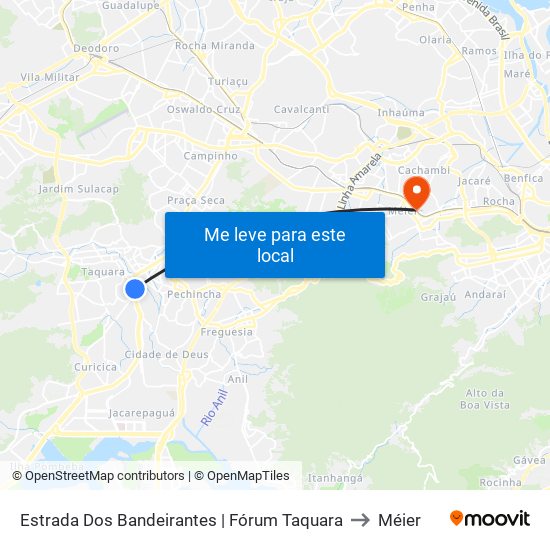 Estrada Dos Bandeirantes | Fórum Taquara to Méier map