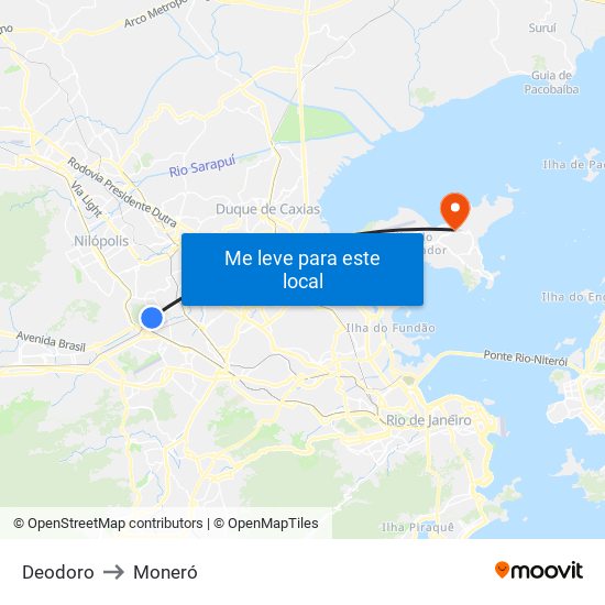 Deodoro to Moneró map