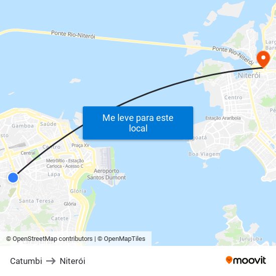Catumbi to Niterói map