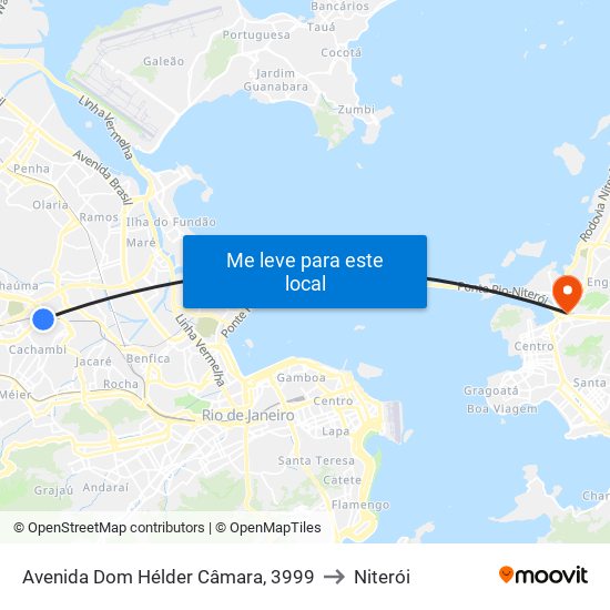 Avenida Dom Hélder Câmara, 3999 to Niterói map