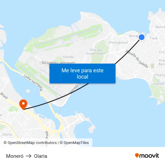 Moneró to Olaria map
