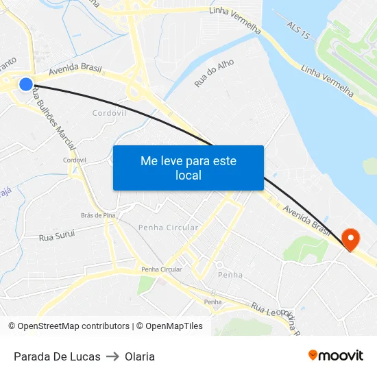 Parada De Lucas to Olaria map