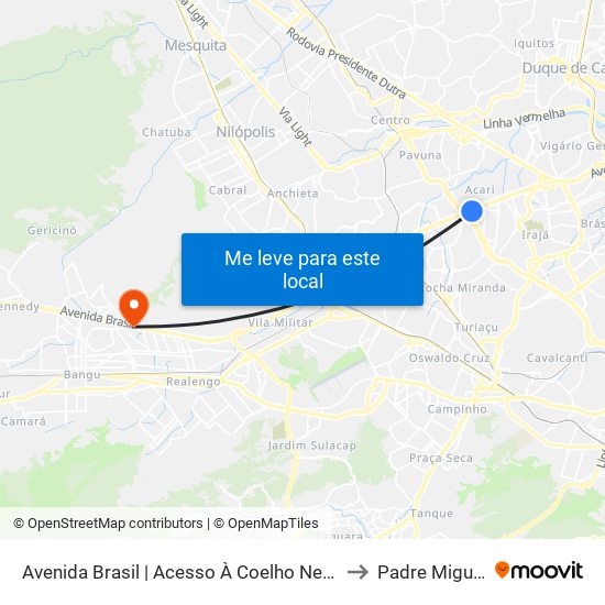 Avenida Brasil | Acesso À Coelho Neto to Padre Miguel map