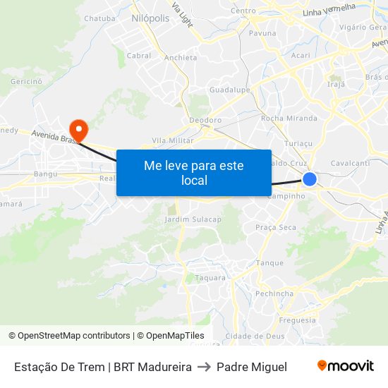 Estação De Trem | BRT Madureira to Padre Miguel map