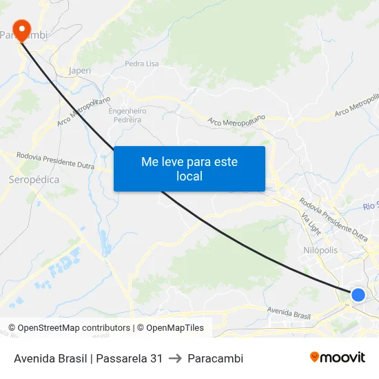 Avenida Brasil | Passarela 31 to Paracambi map