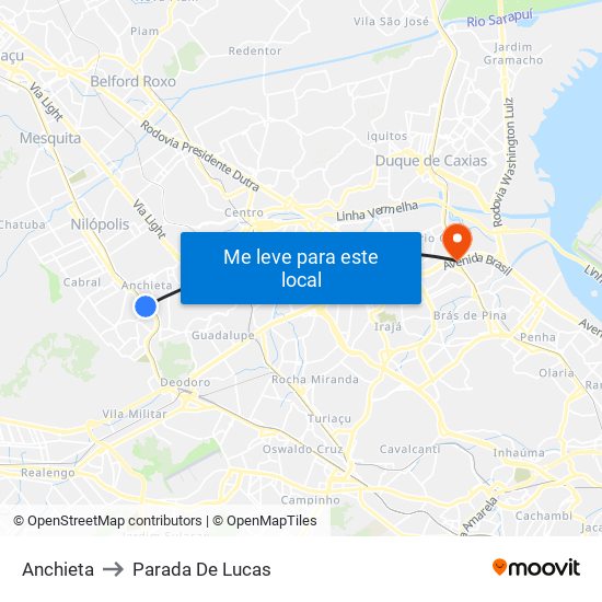 Anchieta to Parada De Lucas map