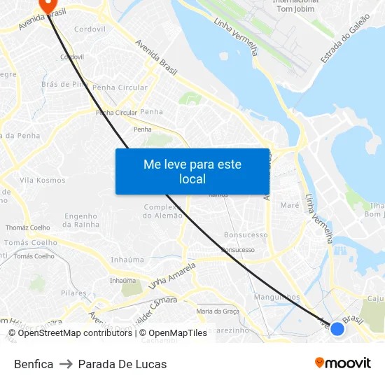 Benfica to Parada De Lucas map