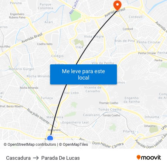 Cascadura to Parada De Lucas map