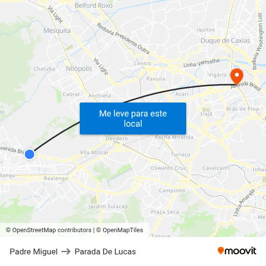 Padre Miguel to Parada De Lucas map