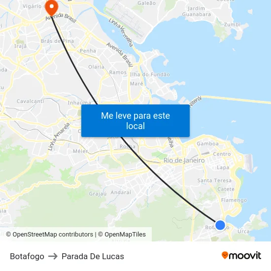 Botafogo to Parada De Lucas map