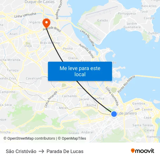 São Cristóvão to Parada De Lucas map