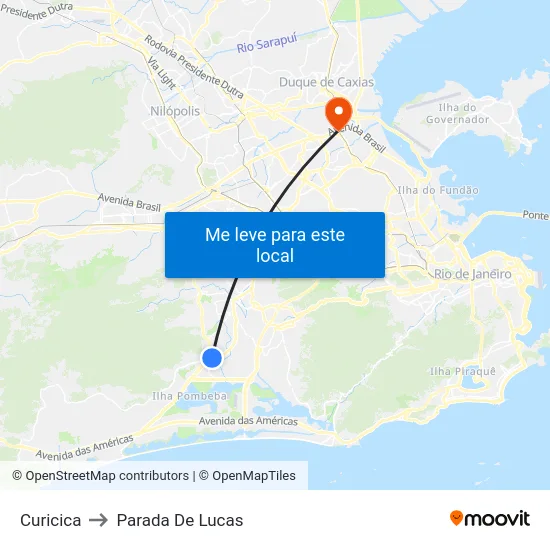 Curicica to Parada De Lucas map