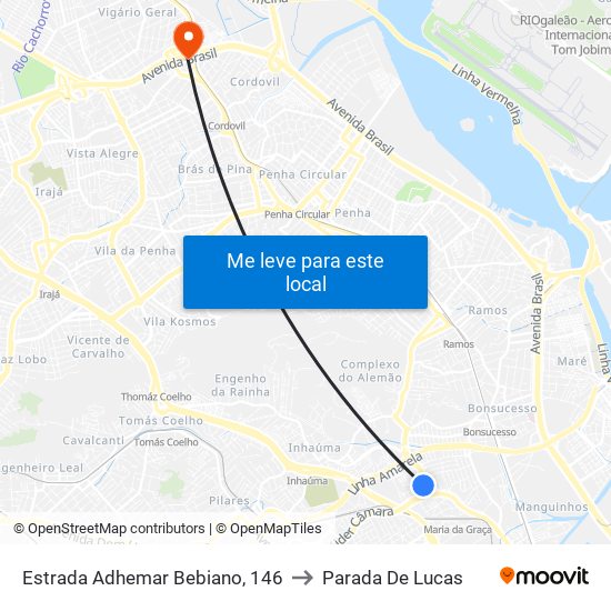Estrada Adhemar Bebiano, 146 to Parada De Lucas map