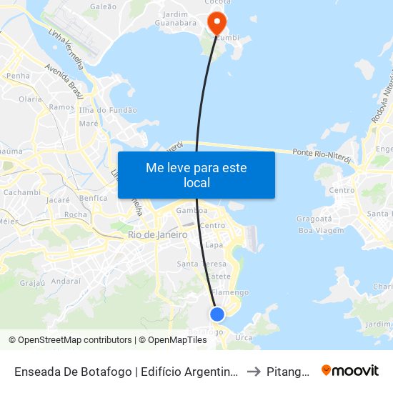 Enseada De Botafogo | Edifício Argentina (Sentido Centro) to Pitangueiras map