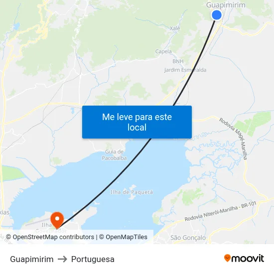 Guapimirim to Portuguesa map