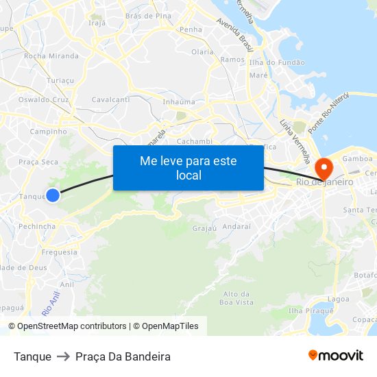 Tanque to Praça Da Bandeira map