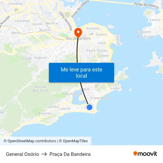 General Osório to Praça Da Bandeira map