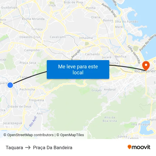 Taquara to Praça Da Bandeira map