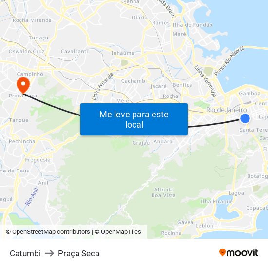 Catumbi to Praça Seca map