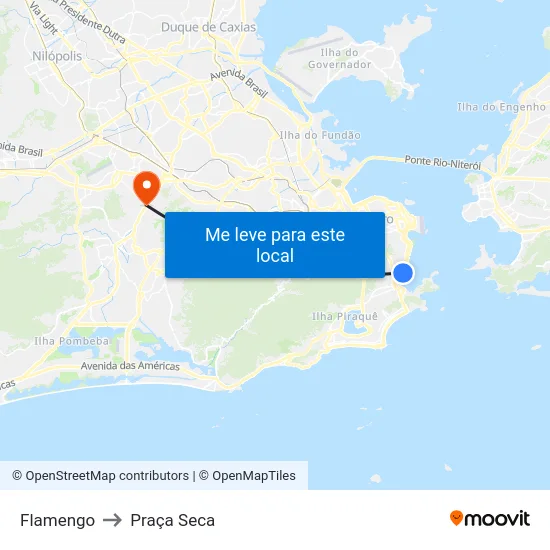 Flamengo to Praça Seca map