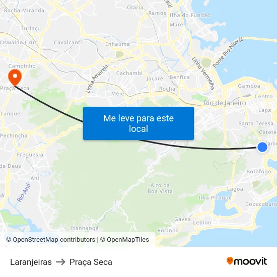 Laranjeiras to Praça Seca map