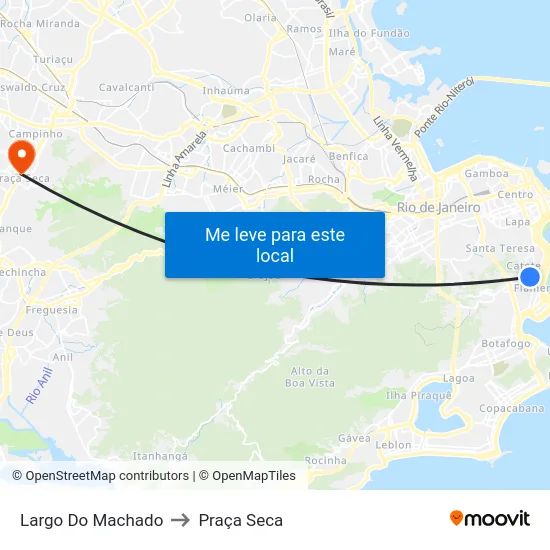 Largo Do Machado to Praça Seca map