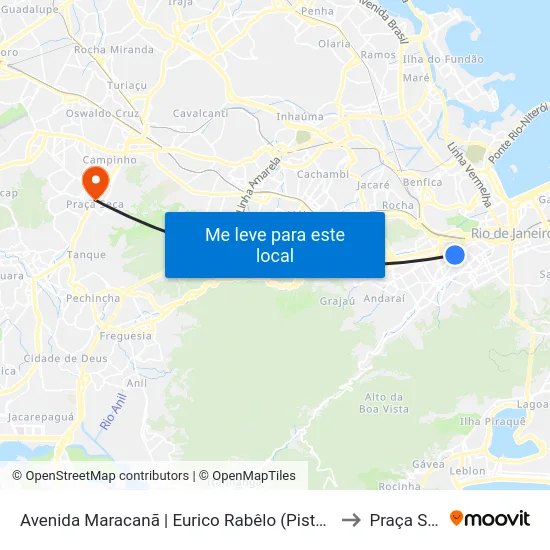 Avenida Maracanã | Eurico Rabêlo (Pista Central) to Praça Seca map