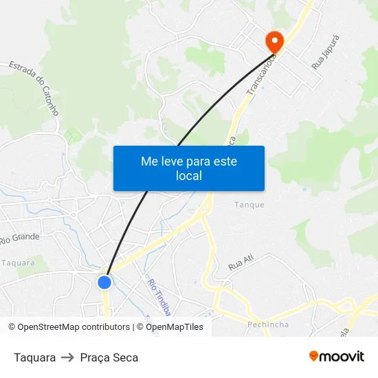 Taquara to Praça Seca map