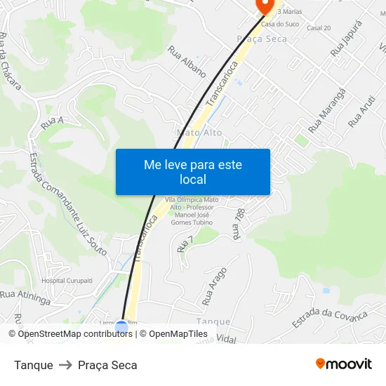 Tanque to Praça Seca map