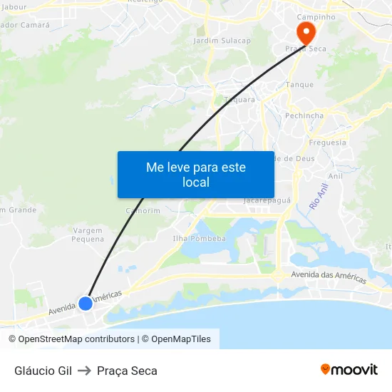 Gláucio Gil to Praça Seca map