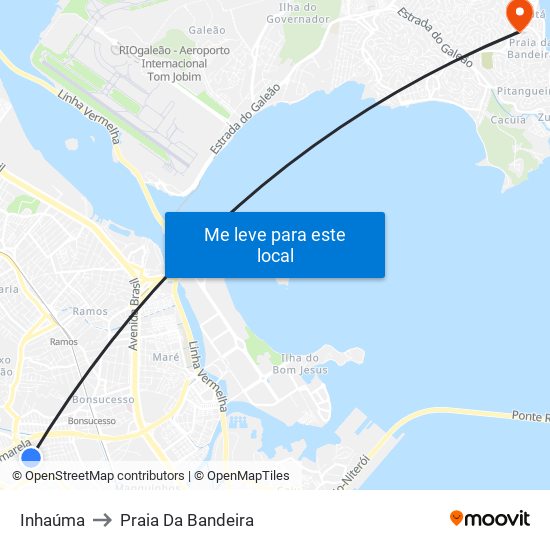 Inhaúma to Praia Da Bandeira map