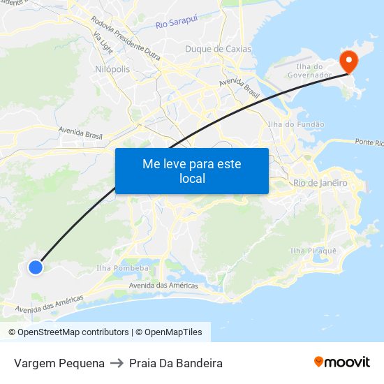 Vargem Pequena to Praia Da Bandeira map