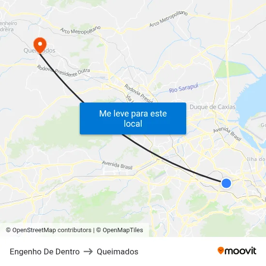 Engenho De Dentro to Queimados map