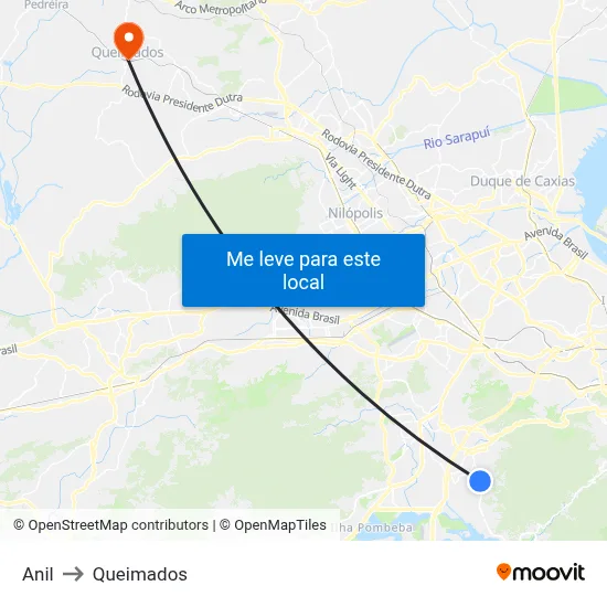 Anil to Queimados map