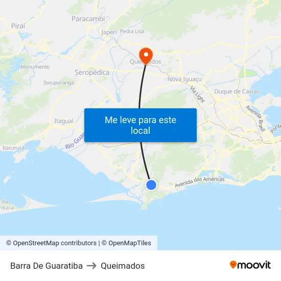 Barra De Guaratiba to Queimados map