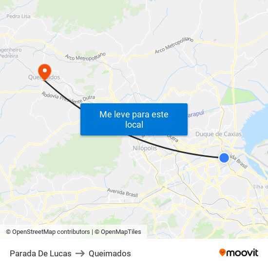 Parada De Lucas to Queimados map